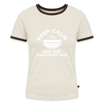 Soupe de chou-fleur - T-shirt contrasté Femme - bleu/blanc - Devant