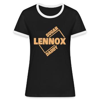 Geschenk für Lennox - Frauen Kontrast-T-Shirt - Schwarz/Weiß - Vorne - Selfina (174cm)