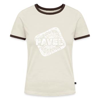 Pavel de naissance - T-shirt contrasté Femme - bleu/blanc - Devant