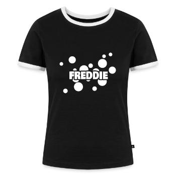 Freddie als Vorname - Frauen Kontrast-T-Shirt - Schwarz/Weiß - Vorne - Selfina (174cm)
