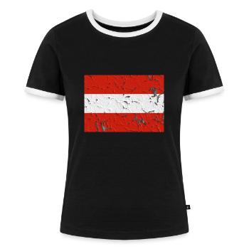 Gift for Austria - Women's Ringer T-Shirt - black/white - Front - Selfina (174cm)