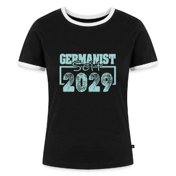 Job 2029 - Women's Ringer T-Shirt - black/white - Front - Selfina (174cm)