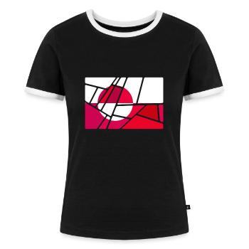 Grønland - Dame kontrast-T-shirt - sort/hvid - Foran - Selfina (174cm)
