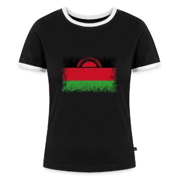 Malawi as Malawi - Women's Ringer T-Shirt - black/white - Front - Selfina (174cm)