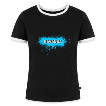 Soleil La Havane - T-shirt contrasté Femme - noir/blanc - Devant - Selfina (174cm)