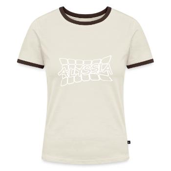 Name Alyssia - Frauen Kontrast-T-Shirt - Blau/Weiß - Vorne