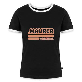 Bricklayer - Women's Ringer T-Shirt - black/white - Front - Selfina (174cm)