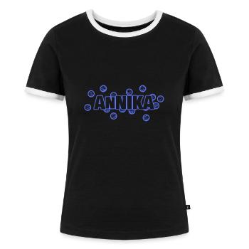 Geschenk für Annika - Frauen Kontrast-T-Shirt - Schwarz/Weiß - Vorne - Selfina (174cm)