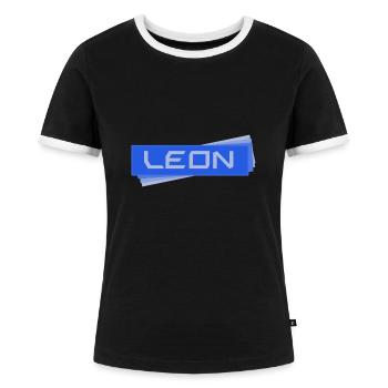 Gift for leon - Women's Ringer T-Shirt - black/white - Front - Selfina (174cm)