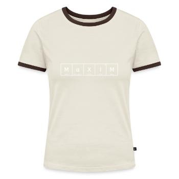 Maxim Name First Name Chemistry Periodic Table Elements - Women's Ringer T-Shirt - blue/white - Front