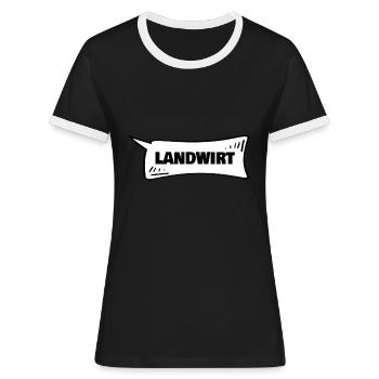 Agriculteur de bulles de dialogue - T-shirt contrasté Femme - noir/blanc - Devant - Selfina (174cm)
