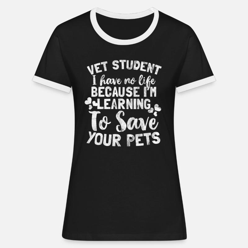 Angehender Tierarzt oder Tierärztin - Geschenk - Frauen Kontrast-T-Shirt - Schwarz/Weiß