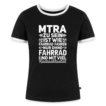 MTRA Medizinisch-Technischer Radiologie Mta - Frauen Kontrast-T-Shirt - Schwarz/Weiß - Vorne - Selfina (174cm)