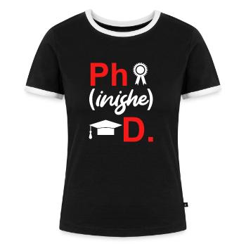 Disputation 2022 Thèse de doctorat - T-shirt contrasté Femme - noir/blanc - Devant - Selfina (174cm)