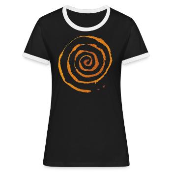 Spirale - Frauen Kontrast-T-Shirt - Schwarz/Weiß - Vorne - Selfina (174cm)