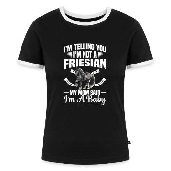 Je vous le dis, je ne suis pas frison, mon - T-shirt contrasté Femme - noir/blanc - Devant - Selfina (174cm)