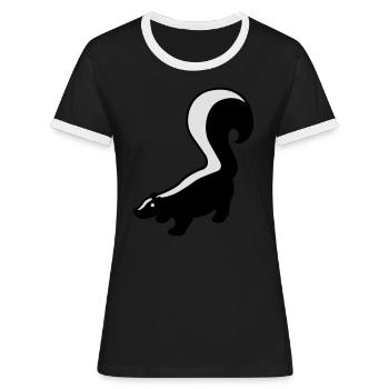 Stinktier - Frauen Kontrast-T-Shirt - Schwarz/Weiß - Vorne - Selfina (174cm)