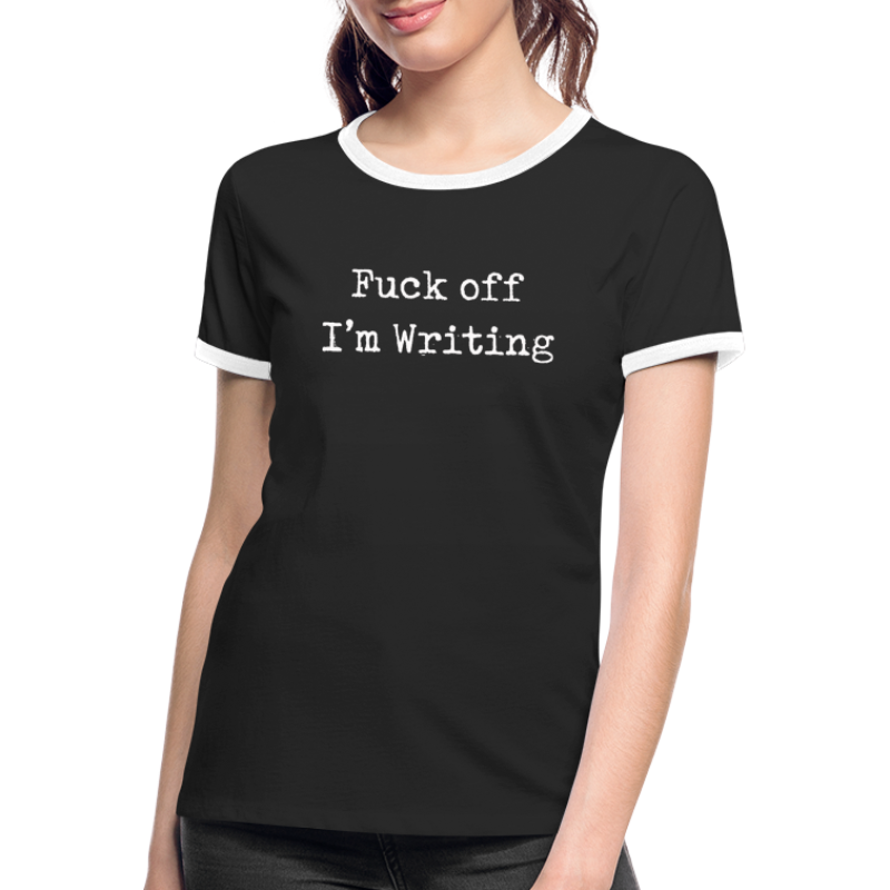 Fuck off Schreibmaschine Weiß - Frauen Kontrast-T-Shirt