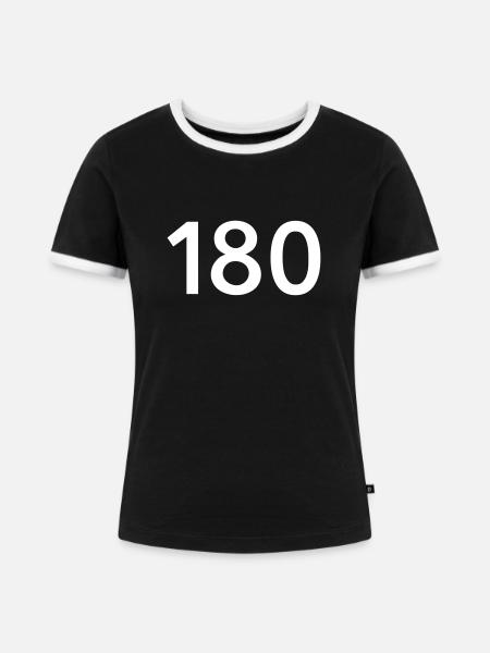 Darts 180 - Frauen Kontrast-T-Shirt - Schwarz/Weiß