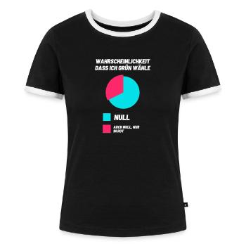 Grüne Demo Politik Wählen grundrechte freiheit - Frauen Kontrast-T-Shirt - Schwarz/Weiß - Vorne - Selfina (174cm)