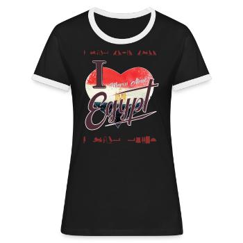 Ich liebe Ägypten Geschenk Tauchen Marsa Alam - Frauen Kontrast-T-Shirt - Schwarz/Weiß - Vorne - Selfina (174cm)
