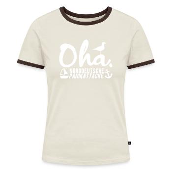 oha nordallen crise de panique nord mer baltique - T-shirt contrasté Femme - bleu/blanc - Devant