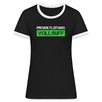 Bier Saufen Shirt Damen Herren Feiern Partnerlook - Frauen Kontrast-T-Shirt - Schwarz/Weiß - Vorne - Selfina (174cm)