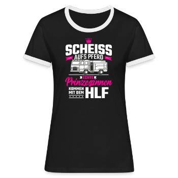 Feuerwehrfrau Feuerwehr - Frauen Kontrast-T-Shirt - Schwarz/Weiß - Vorne - Selfina (174cm)