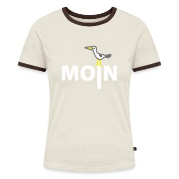 Nordsee Möwe- Moin - Frauen Kontrast-T-Shirt - Blau/Weiß - Vorne