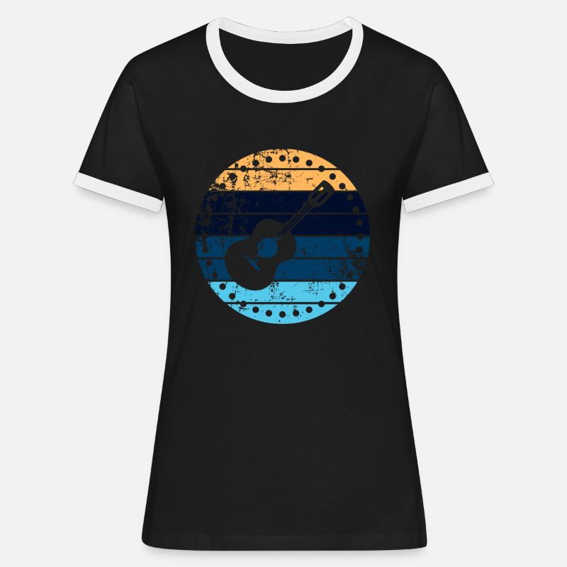 Ukulele - Women's Ringer T-Shirt - black/white