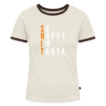 Tellement heureux que je suis Tanya Nom Drôle Disant - T-shirt contrasté Femme - bleu/blanc - Devant