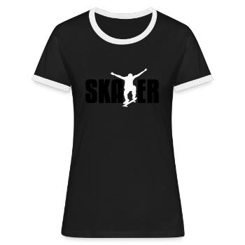 skater - T-shirt contrasté Femme - noir/blanc - Devant - Selfina (174cm)