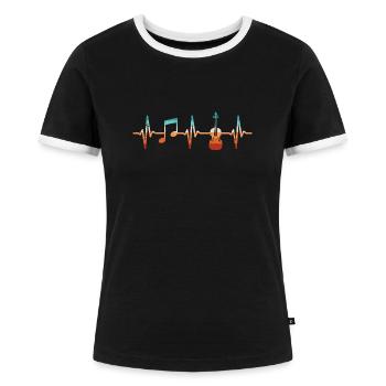 Alto Battement de cœur Alto - T-shirt contrasté Femme - noir/blanc - Devant - Selfina (174cm)