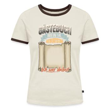 14. Geburtstag Gästebuch - Frauen Kontrast-T-Shirt - Blau/Weiß - Vorne