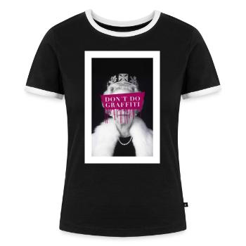 don't do graffiti Poster - Frauen Kontrast-T-Shirt - Schwarz/Weiß - Vorne - Selfina (174cm)