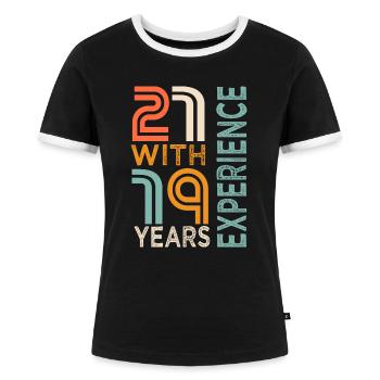 Geschenk zum 40. Geburtstag zum 40. Geburtstag - Frauen Kontrast-T-Shirt - Schwarz/Weiß - Vorne - Selfina (174cm)