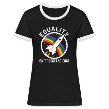 lgbt - Frauen Kontrast-T-Shirt - Schwarz/Weiß - Vorne - Selfina (174cm)