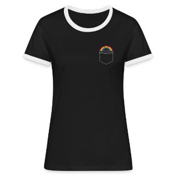 lgbt - Frauen Kontrast-T-Shirt - Schwarz/Weiß - Vorne - Selfina (174cm)