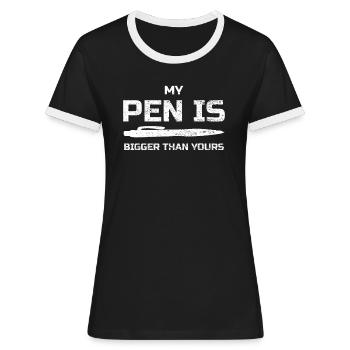 lustig - Frauen Kontrast-T-Shirt - Schwarz/Weiß - Vorne - Selfina (174cm)