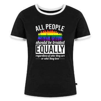 Gay Pride - Frauen Kontrast-T-Shirt - Schwarz/Weiß - Vorne - Selfina (174cm)