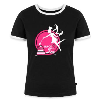 Backfee 2C - Frauen Kontrast-T-Shirt - Schwarz/Weiß - Vorne - Selfina (174cm)