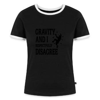 Bouldern - Frauen Kontrast-T-Shirt - Schwarz/Weiß - Vorne - Selfina (174cm)