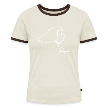 SLOUGHI Profil Hunde Hund Windhunde Wilsigns - Frauen Kontrast-T-Shirt - Blau/Weiß - Vorne