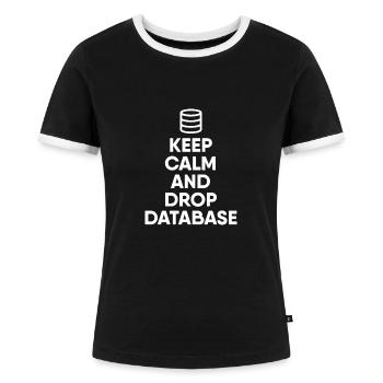 Database Administrator - Women's Ringer T-Shirt - black/white - Front - Selfina (174cm)