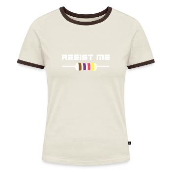 Elektronik Widerstand - Frauen Kontrast-T-Shirt - Blau/Weiß - Vorne