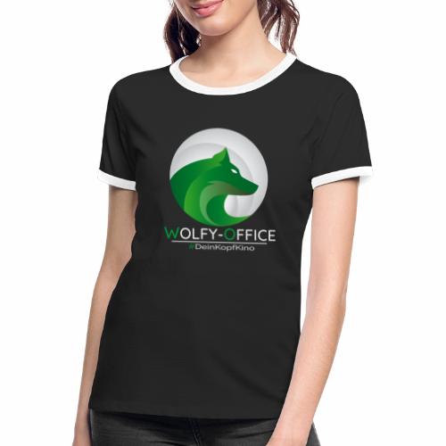 NewWolfyOfficeLogo-Light - Frauen Kontrast-T-Shirt