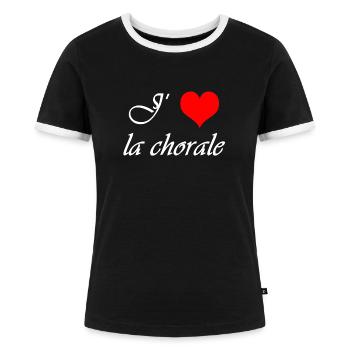 J'AIME LA CHORALE - T-shirt contrasté Femme - noir/blanc - Devant - Selfina (174cm)