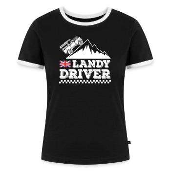 Landy Driver - Frauen Kontrast-T-Shirt - Schwarz/Weiß - Vorne - Selfina (174cm)