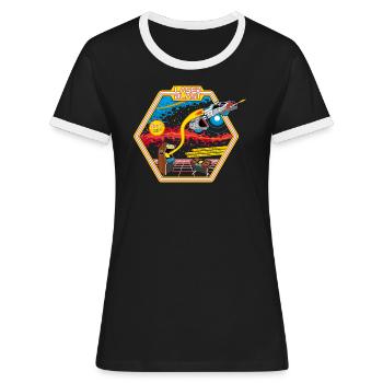 Laser Blast (for darkshirts) - Frauen Kontrast-T-Shirt - Schwarz/Weiß - Vorne - Selfina (174cm)