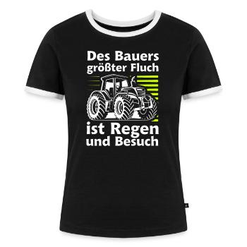 Bauer T-Shirt für Landwirte Geschenk - Frauen Kontrast-T-Shirt - Schwarz/Weiß - Vorne - Selfina (174cm)